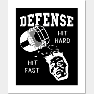 Football Player Defense Hit Hard Football Fan Posters and Art